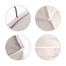 IsHealthy Hanging Closet Organizer Easy Mount Foldable 4-Shelf Hanging Closet Wardrobe Storage Shelves Organizer Clothes Handbag Accessories Storage Imitation Linen Fabric Beige Houndstooth - 4 estantes - Ver 6