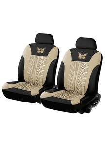 Car Seat Cover Full Set-Universal Car Seat Covers With Butterfly Heat Transfer Printing – Soft & Breathable Polyester, 3D Textured Fabric, Full Coverage For 5-Seat Cars, Anti-Slip Design, Protects Original Leather,Butterfly Pattern Auto Seat Cover Set - Style a - View 19