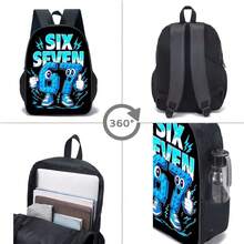 3pcs/Set Creative Pattern Student Backpack 15", Lightweight Outdoor Casual Backpack, Unisex, 3pcs Set Includes Backpack, Messenger Bag And Pencil Case - 16-inch Three-piece Set - View 3