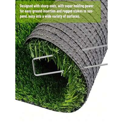 Cọc làm vườn mạ kẽm chịu lực cao 4 inch, độ dày 12 gauge - Gói 20/50/100 chiếc - Ghim kim loại dùng cho hàng rào, ống tưới, bãi cỏ và vải che phủ cảnh quan - Kẹp cọc làm vườn chống gỉ