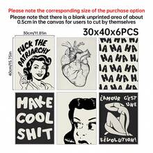 1/6pcs Black And White Canvas Art Wall Room Posters, Bold Room Decoration Aesthetic Murals, Framed+Frameless Room Decoration Supplies/Compromise Home Decoration, Fashionable Posters, Cute Room Decoration, Quirky Art Prints, Cool Room Decoration Supplies, Office Decoration, Bar Decoration, University Dormitory Decoration, Bedroom Decoration, Living Room Decoration, Kitchen Decoration, Bathroom Decoration - Multicolor - View 20