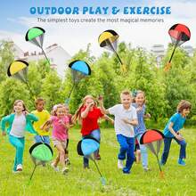 Parachute Toy Kids, Outdoor Toys Flying Parachute Men, Inside & Outside Toys Or 3 4 5 6 8 9 10 11 12 Year Old, Easter Basket Stuffers Kids Grandkids 2026 Unique Party Favors - 4 Color - View 3