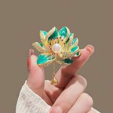 Chinese Style Lotus Brooch High-End Women's Retro Pearl Tassel Corsage Light Luxury Niche Design Pin Accessories Gift - Nhiều màu - Xem 3