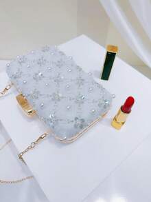 Túi cầm tay nữ, túi đính sequin, túi lưới trắng đính hoa hồng 3D, túi đính ngọc trai, túi dự tiệc cưới, túi phù hợp với váy dạ hội, phụ kiện váy dự tiệc, đồ dùng cưới, túi cầm tay nữ thanh lịch, quà tặng cho nữ, quà tặng ngày Valentine - Nhiều màu - Xem 8