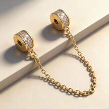 Hạt charm mạ vàng lấp lánh, phù hợp với vòng tay kiểu rắn nguyên bản, dây chuyền để tự làm trang sức bạc 925, quà tặng trang sức cho nữ, con gái. - Vàng - Xem 10