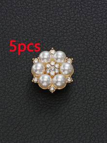 2/5pcs Rhinestone Button Covers For Women, Crystal Button Covers, Detachable Clip On Button Covers, Crystal Fancy Buttons For Clothing, Button Snaps With Pliers Press For Dress Suit Tux Shirt Accessories,Golden/Silver Color - Multicolor - View 11