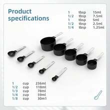 10pcs Measuring Cup & Spoon Set, Nested Measuring Cups, Stainless Steel Handles, Stackable, For Measuring Dry & Wet Ingredients, Small Tea Spoon - Plastic Head - Multicolor - View 6
