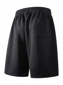 Men's Casual Minimalist Vacation Versatile Black Shorts, Summer - Black - View 2