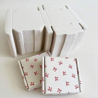 10/20 hộp quà trang sức nhỏ kích thước 10x9x2cm/3.94x3.54x0.79in, hộp giấy sóng mini, thích hợp để đựng hoặc trưng bày vòng cổ, nhẫn, bông tai, huy chương kỷ niệm, huy chương, trang sức, quà tặng nhỏ, mặt dây chuyền, vòng tay, nhẫn, tiền xu, trâm cài.