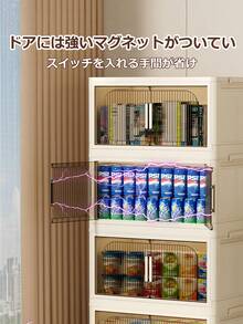 Multifunctional Foldable Storage Box, Storage Shelf, Storage Case, Stackable, With Lid, Large Capacity, With Casters, Dustproof And Moisture-Proof, Foldable, Storage Container, Costume Case, Costume Storage, Documents, Small Items, Storage Box, Storage Supplies, Kitchen Storage, Home Use, Office Use, Car Use, Easy Assembly, Clothes, Futon, Books, Food Storage, Cupboard - 彩色 - 查看 4
