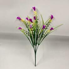 1/5 piezas Flores de lirio de cala artificiales, decoración de mesa para exteriores, flores de plástico realistas, adecuadas para el hogar, porche, jardín, decoración de cementerio de primavera/verano, ramo de boda, decoración de habitación, decoración de Halloween, regreso a la escuela, decoración de otoño - Multicolor - Ver 17