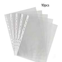 10个/50个/100个装 11孔透明A4塑料文件夹，A4活页袋，白色内页收纳袋，保护膜封套，文件袋，文件保护套，带打孔，经久耐用且可堆叠，适用于办公室整理，兼容多种文件保护套，提升工作空间美观度和工作效率，桌面文件收纳盒 - 11孔透明文件袋 - 查看 12