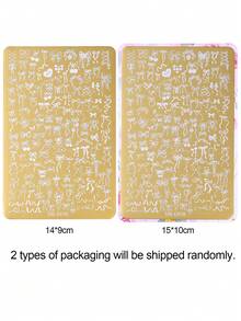 1 khuôn dập móng tay hình nơ anh đào dễ thương màu vàng kim, họa tiết trái cây anh đào, khuôn mẫu móng tay lớn mùa hè, khuôn khắc móng tay bằng kim loại, dụng cụ làm móng phong cách Kawaii Nhật Bản. - Vàng - Xem 10