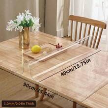 1pc 1.0mm Thick Pvc Transparent Tablecloth Desk Mat Protective Film, Waterproof, Oil Proof, Heat Resistant, Suitable For Table Cover, Tea Table, Bedside Table, Computer Desk, Office - White - View 41
