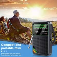 1 pieza Radio retro portátil, compatible con bandas AM/FM/SW 3, tamaño compacto, batería de 500mAh, recargable por USB, adecuado para uso en exteriores, con altavoz y conector para auriculares, opción ideal para exteriores, regalo exquisito para familiares y amigos en cumpleaños y festividades - Ver 9