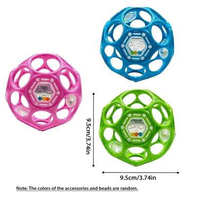 Sonajero de bola sensorial de agarre fácil - (3 colores) Juguete de campana de cascabel de colores brillantes apto para recién nacidos 0+, diseño de superficie acanalada que mejora el agarre, apto para juego, ejercicio y desarrollo | Regalo de cumpleaños/Acción de Gracias/Regreso a la escuela/Navidad/Halloween/Día del Niño/Pascua/Año Nuevo/Vacaciones para niños y niñas