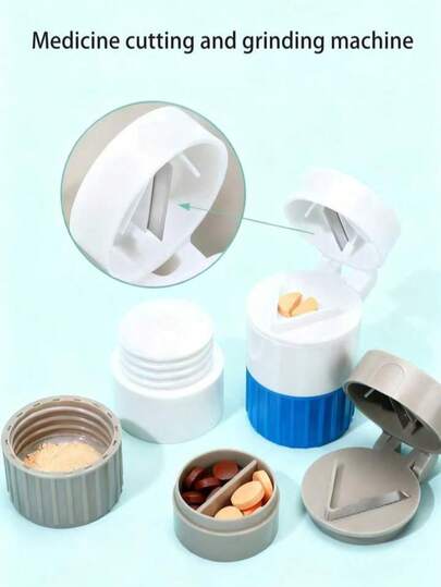 Pill Cutter, Multi-Function Pill Cutter, Pill Grinder, Can Cut Pill Into 1/4 Size, Half Tablet, Portable Pill Box, Pill Case