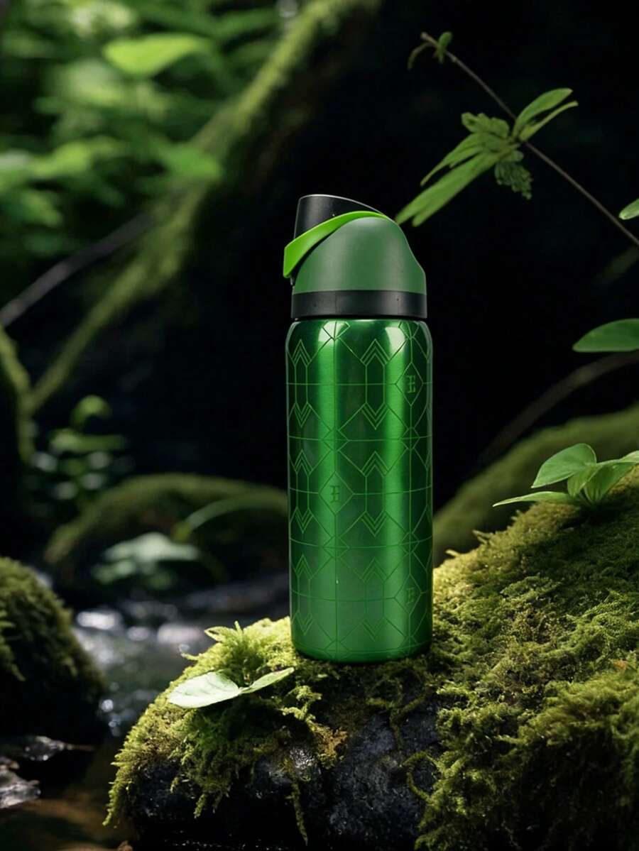 OwaIa Emerald Flash Large Capacity Stainless Steel Water Bottle, 32oz/945ml With Straw, Exquisite Look, Insulated For Hot&Cold Drinks/Iced Water, Keeps Warm For 24 Hours,For Leisure Work Sports Indoor Outdoor, Perfect Gift Choice - Emerald Flash - 查看 1
