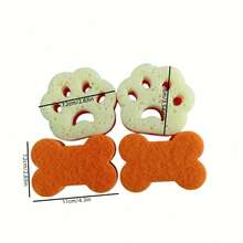 Bộ 4 miếng bọt biển lau chùi hình bàn chân và xương, miếng cọ rửa đa năng không gây trầy xước dùng cho nhà bếp, phòng tắm, phòng ăn, phòng khách và chăm sóc thú cưng, bộ dụng cụ vệ sinh gia đình bền bỉ. - A - Xem 12