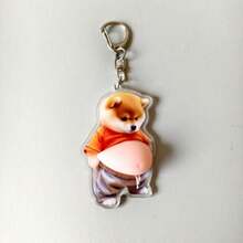 Acrylic Shiba Inu Belly Shaped Keychain - Not Just A Keychain, But Also A Soft Toy | Fun Interactive Squeeze Belly Toy | Multifunctional Pendant For Bags, Car Keys And Backpacks | Creative Small Accessory - Multicolor - View 6