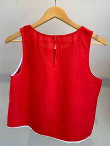BLUSA FEMININA REGATA CASUAL BASIC - Vermelho - Visão 3