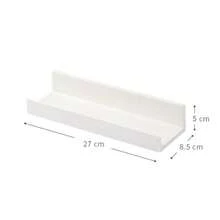 4pcs/Set White Acrylic Wall Mounted Floating Shelves, Size 30cm, Suitable For Decoration In Living Room, Kitchen, Kids Room, Study Or Bedroom - White - View 5