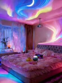 LED Rotating Star Projector, USB Operated With Remote. 16 Colorful Light Modes. Ideal For Indoor Decoration, Parties, Weddings And Valentine Gifts. - Black - View 3