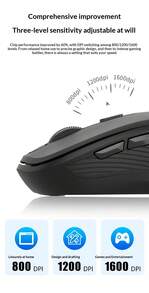 Lenovo 聯想 無線滑鼠 雙模無線2.4G/藍牙5.1 遊戲滑鼠 小新華為筆電通用輕音滑鼠 LS-N03【2.4G連線-無線滑鼠】 白色黑色 - 查看 6