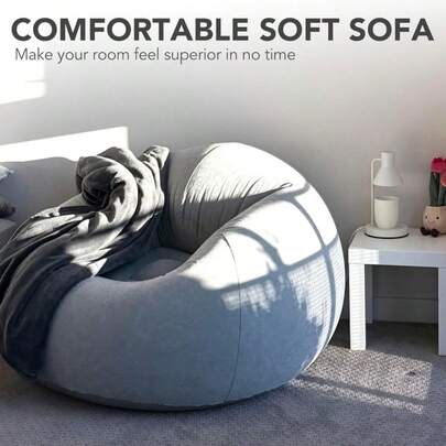Sofá plegable y portátil, silla inflable adecuada para cine, exterior, habitación, dormitorio, lectura, camping, sofá inflable plegable y cómodo, sofá puf interior/exterior, silla de ocio para camping y picnic, sillón reclinable acolchado, sofá inflable de cojín de aire para sala de estar, adecuado para sala de juegos, oficina, balcón, viajes al aire libre, camping