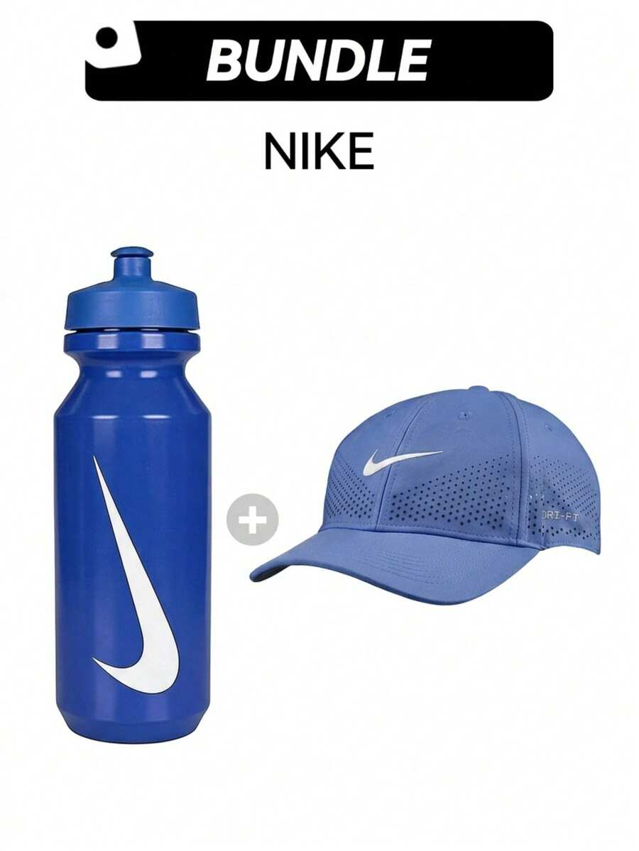 Nike Cap Set Easy To Wash Breathable Quick Dry Sweat Absorption Good Elasticity Sun Protection Versatile Outdoor Sports Unisex Light Blue & Blue - Light blue - View 1