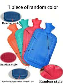 500毫升/1000毫升/1750毫升/2000毫升加厚热水袋，冬季保暖，适合女性缓解疼痛，可用作床上暖手/暖脚袋，颜色和款式随机。 - 彩色 - 查看 4