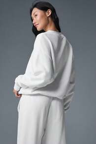 Alo Yoga Alo Accolade Crew Neck Pullover Unisex Style Designed For A Boxy White U3031rg - trắng - Xem 3