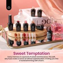 Beetles Gel Polish Whispers Of Love Jelly Gel Nail Polish Set - 6 Colors Milky White Nude Pink Neutral Sheer Translucent Soak Off UV Gel Nail Kit - 6 Colors Sweet Temptation - 查看 6