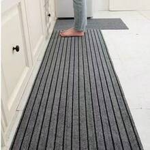 1 pieza Alfombra de pasillo con respaldo de goma, alfombra de área antideslizante lavable para interiores/exteriores para entrada y balcón - Gris - Ver 3