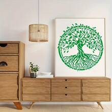 可重复使用的生命之树模板，适用于DIY墙饰、剪贴簿和压花 - 耐用PET塑料材质，易于使用，尺寸为11.8英寸 x 11.8英寸。 - A - 查看 4