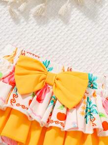 3pcs/Set Baby/Baby GirlCasual Cute Plaid Print Camisole, Tube Top And Panties Set With Hat - Multicolor - View 6