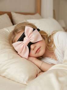 1pc Kids/Teens Pink Oversized Bow Sleep Eye Mask, Eye Protection Sleeping Mask For Nap, Travel, Blocking Light - Hitam - View 3