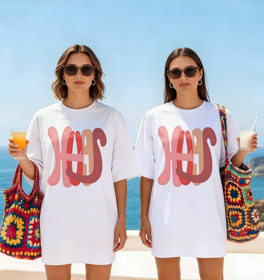 Camiseta blanca informal de punto para mujer, camiseta de manga corta y escote redondo de ajuste regular, perfecta para streetwear de verano y fiestas, con tela ligeramente elástica - Blanco - Ver 1