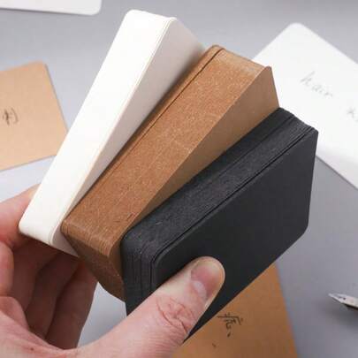 100pcs Blank Kraft Paper Cards, Brown Business Message Cards, Craft Paper Cards, Blank Flash Cards, Suitable For Learning, DIY, Memory, Notes, Gift Tags - 3.5 X 2.04 Inches / 8.9 X 5.2 Cm