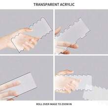 7/3/4 piezas Espátula transparente para crema de pastel, herramienta rectangular de acrílico para hacer y decorar pasteles, utensilios de cocina - 1 - Ver 6