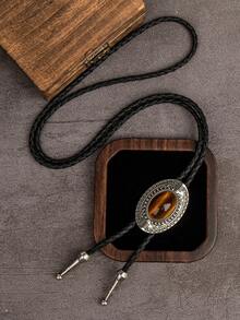 1pc Western Style Bolo Tie, Unisex Music Festival Wedding Gift Versatile Denim Accessory - Multicolor - View 3