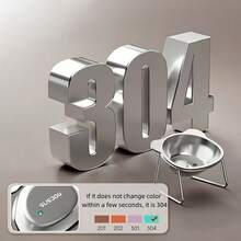 1/2pcs Stainless Steel Cat Food & Water Bowls With Stand, Anti-Spill Wide Bottom Design, Easy To Clean, Suitable For Wet/Dry Cat Food, Ideal For Kittens, Can Be Placed On Tile Floor, Perfect Gift For Cat Owners - 420ml - View 6