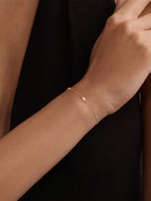 1 chiếc vòng tay thời trang tinh tế bằng bạc sterling 925 mạ vàng, đính đá opal hình bầu dục, có thể xếp chồng lên nhau, ít gây dị ứng, thích hợp cho nữ và bé gái đeo hàng ngày, quà tặng Ngày của Mẹ, quà cưới. - Vàng - Xem 4