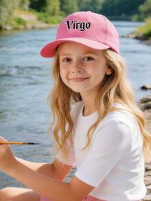 1pc Children's Baseball Cap, 12 Zodiac Patterns, Soft Crown Design, Versatile Sun-Shading Baseball Cap, Quality Curved Brim, Breathable & Non-Stuffy, Suitable For 3-16 Years Old - Pink - View 3