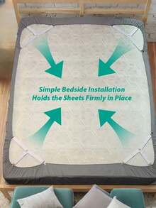 4个防滑三角床单固定带，可调节金属夹和松紧带，实用隐形防滑床品固定带，适用于沙发垫、被套、家纺和家居用品 - 三夾 - 查看 8