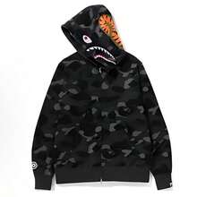 A Bathing Ape (BAPE) Men's Shark Full-Zip Hoodie – Iconic Camo Series, Multi-Color Options Available - 深灰色 - 查看 2