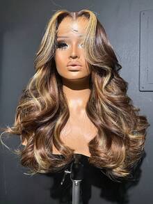 250% Density 13x6 Lace Front Wigs Human Hair Pre Plucked With Baby Hair 13x4 Body Wave HD Transparent Lace Front Human Hair Wigs For Women Ear To Ear Long Hairline 8inch-42inch - S4/27 - 查看 3