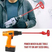 Mixing Paddle 80x400mm – Electric Drill/Screwdriver Attachment For Paint, Cement, And Epoxy Resin – Red - A - View 7