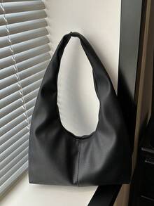 Túi đeo chéo mềm mại, dung tích lớn dành cho nữ, túi xách tay đa năng kiểu dáng thường ngày. - màu đen - Xem 7