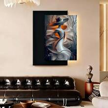 Con marco 1 pieza de Arte de Pared Moderno Abstracto Pintura en Lienzo Enmarcado - Arte de Línea Contemporáneo con Marco Envolvente, Adecuado para Sala de Estar, Dormitorio, Decoración Interior - Regalo Decorativo Perfecto, 2D Plano, Perfecto para Decoración de Habitación.Disponible en tamaños de 20.83 x 30.99 cm o 30.99 x 46.23 cm - Enmarcado - Ver 1